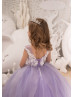 Lilac Lace Tulle Corset Back Tender Flower Girl Dress Lilac Lace Tulle Corset Back Tender Flower Girl Dress